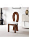 Rolls Dining Chair - White and Brown - 2