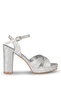2105 Mg Silver Platform Heeled Evening Dress Women's Shoes - 2