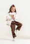 Girl's Heart Printed T-Shirt, Piping Detailed Jacket and Embroidered Wide-Leg Trousers 3-Piece Set 9110 Spr