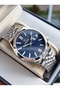 Silver Color Steel Band -With Calendar- Navy Blue Dial - Guaranteed Men's Wristwatch - 3