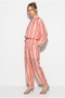 Women's Multi-Colored Striped Zippered Bomber Jacket Shalwar Trousers Lined Suit 3616 60286454 - 2