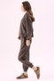 Crep Women's Soft Knitwear Textured Flexible Comfortable Cut Sweatshirt and Jogger Tracksuit Two-Piece Set Brown - 7