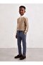 Boy's Houndstooth Patterned Steel Knitted Double Pocket Trousers Navy Blue - 5