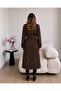 Lined Buttoned Belted Long Trench Coat - 2