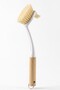 Bamboo Handle Long Curved Dish and Pot Cleaning Brush, with Hanging Loop, 28 cm