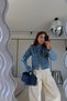 Button Detailed Stand Collar Denim Jacket - 2