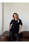 Women's Black Scarf Chain Detailed Knitwear Blouse - 4