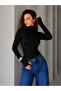 Women's High Collar 100% Cotton Lycra Body with Finger Details - 2