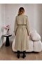 One-Shoulder Cloak Long Trench Coat with Buttoned Belt - 2