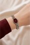 Women's Steel Watch Silver Color Burgundy Dial Ying Design Vintage Watch Luxury Elegant Stylish Old Money Classic Women's Wristwatch |   Limited Edition 2026 - 5
