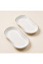 Modern Platinum Silver Gilded Cream Porcelain Boat Serving Plate 19X10 cm - 5