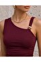 Women's One-Shoulder Asymmetrical Cut Blouse with Metal Accessories - 3