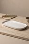 Modern Platinum Silver Gilded Cream Porcelain 3-Piece Kayık Serving Plate Set - 2