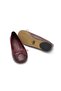 Burgundy Color Polka Dot Patterned Round Toe Women's Ballerinas - 7