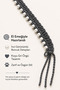 Cat Collar Dark Gray Pearl Beaded Handmade Buttoned Cat Neck Accessory - 4