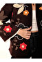 Women's Brown Embroidered Kimono Cashmere Jacket Floral Pattern Oversize Loose Sleeve Bohemian Pinterest - 5