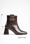 Women's Bitter Brown Thick Heeled Boots & Booties - 2
