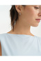 Women's Baby Blue Ecovero ™   Viscose Sleeveless Boat Neck Blouse - 4