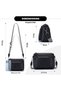 Women's crossbody shoulder bag black faux leather 22.5x10x19cm - 3