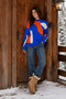 Women's Crew Neck Color Block Patterned Oversize Knitwear Sweater 0154 - 6