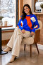 Women's Oversize Crew Neck Patterned Long Sleeve Knitwear Sweater 0154 - 8