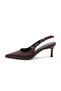 Burgundy Color Polka Dot Patterned Women's Heeled Shoes - 2