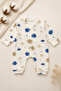 Planet Patterned 3-Piece Baby Boy Jumpsuit - 3