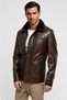 Genuine Leather Jacket with Faux Shearling Inside - 2