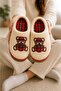 Unisex, Plaid Patterned, Bear Figured, Soft, Plush Winter House Slippers
