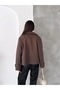 Buttoned Cashmere Jacket with High Collar - 8