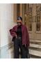 Women's Zippered High Collar Oversized Basic Jacket with Draped Sleeves New Season - 4