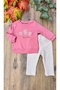 Baby girl long sleeve seasonal floral embroidered two-piece set - 2