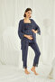 Lace Front Buttoned Maternity 3-Piece Pajamas Set - 2