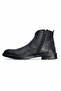 Men's Black Zippered Ankle Boots Classic City Style Casual Men's Leather Boots - 3