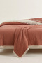 Natura Soft Ecru 4 Layer Muslin Double Bedspread 220X230 cm 100% Cotton Multi-Purpose Sofa Cover and Tv Blanket - 4