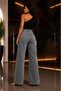Women's Palazzo Jeans High Waist Loose Leg Denim Jeans - 2