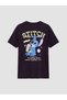 Vizyon New Season Anthracite Printed 100% Cotton Women's T-Shirt - 6