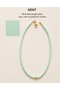 Mint Green Sand Bead Gold Star Detailed Necklace 45cm - 2