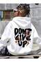Children's Dont Give up Printed Hoodie Hooded Sweatshirt Combed Cotton Fabric 3 Thread Count Unisex Winter Sweatshirt