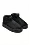 Women's Black Suede Thick Flat Platform Sole Fur Lined Winter Boots