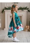 D'daniela - Girls Christmas New Year Printed Santa Dress - Multicolor - 2Y to 10Y - 3