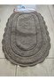 Oval 2-Piece Cotton Bath Mat Set Anthracite Gray - 2