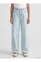 Two Mt Shop Quality Xside Blue Denim Straight Wideleg Elastic Waist Wide Leg Women's Jean Pants - 2
