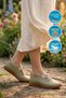 Water Green Genuine Leather Anatomical Comfortable Memory Sole Women's Casual Shoes Z681