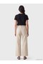 Lcw Everyday Beige Wideleg Women's Jean Pants with Belt - 4