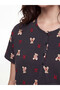 Lcw Dream Gray Crew Neck Teddy Bear Printed Maternity Nightgown - 3
