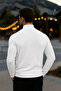 Men's Basic Winter Half-Throat Long White Sweater - 6