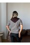 Women's Brown Striped Knitwear Blouse with Tie Detail - 5