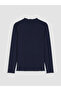 Lcw Modest Navy Blue High Neck Women's Ribbed Bodysuit - 7