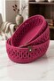 Velona Oval Set of 3 Rope Baskets Bathroom Organizer Decorative Organizer Handmade Basket Set - 3